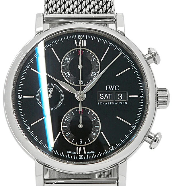 IWC Portofino Chronograph IW391006 Automatic 42mm Papers Black Men's Watch