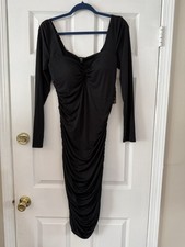 Express Women’s Black Large Bodycon Long Sleeve Dress BNWT