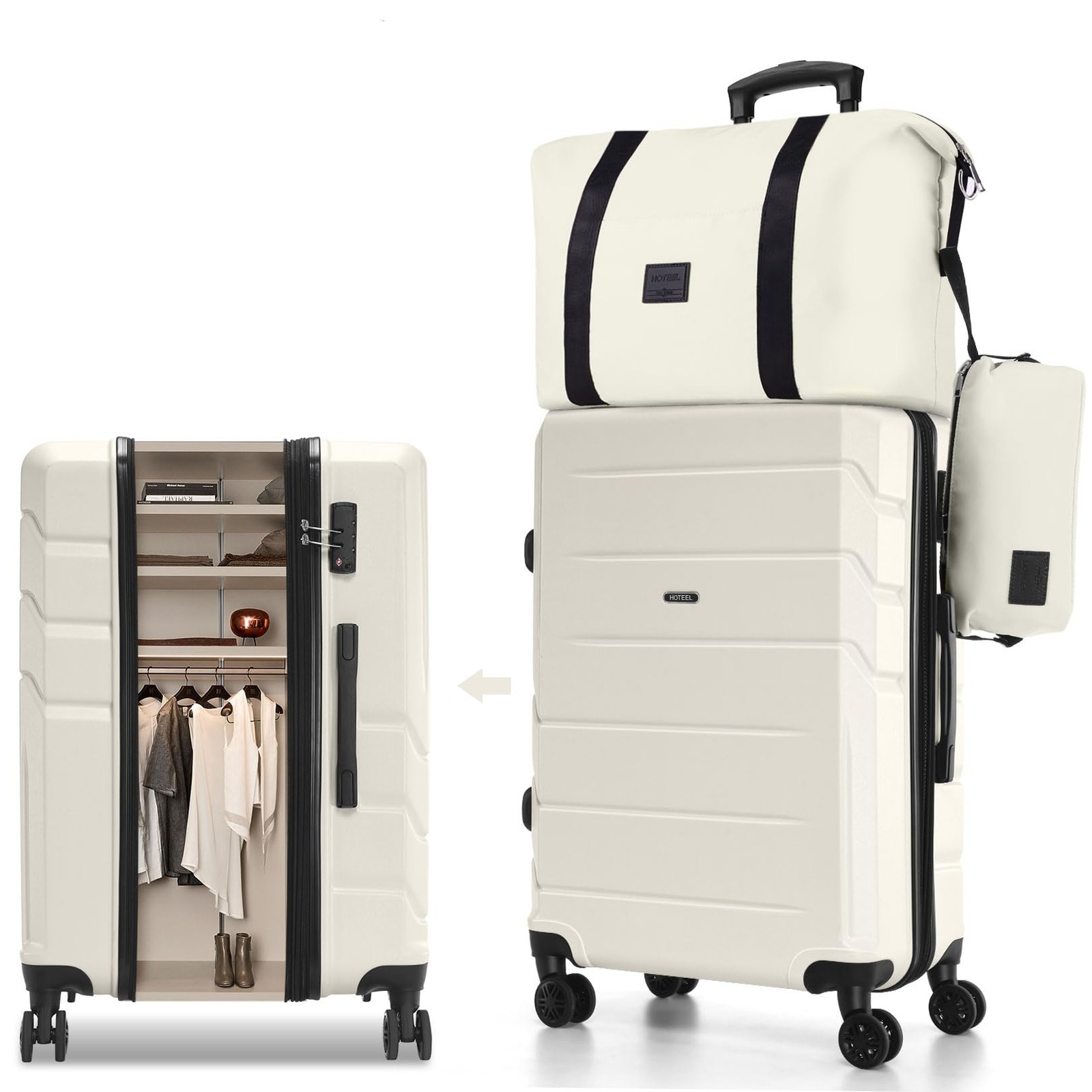 Sets 3 Piece, 4-yr , Pc+abs Hard Shell Expandable Suitcases 