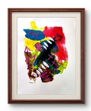 Original Art Xyz 5  14x11 Abstract Expressionist Painting On Paper