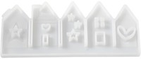 Hobbyfun Silikonform HäUserreihe 5Er Set 75Ml 20.8X10X0.9Cm GießForm Basteln