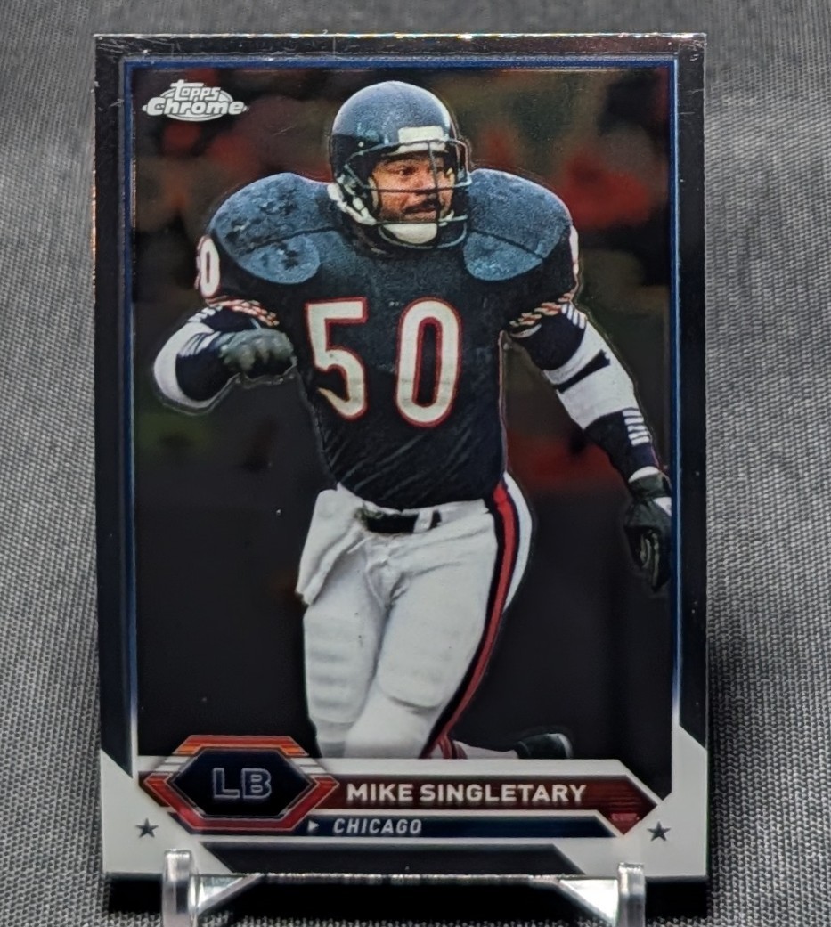 Mike Singletary 2023 Topps Composite Chrome Football Card #25 Chicago Bears