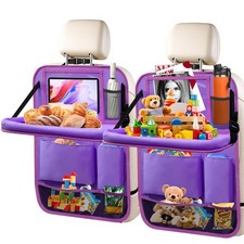 Car Backseat Organizer with Foldable Table Tray  6 Storage Pockets