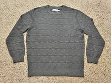 Wellen Huckberry Wool Blend Textured Fisherman Crewneck Sweater Size Medium