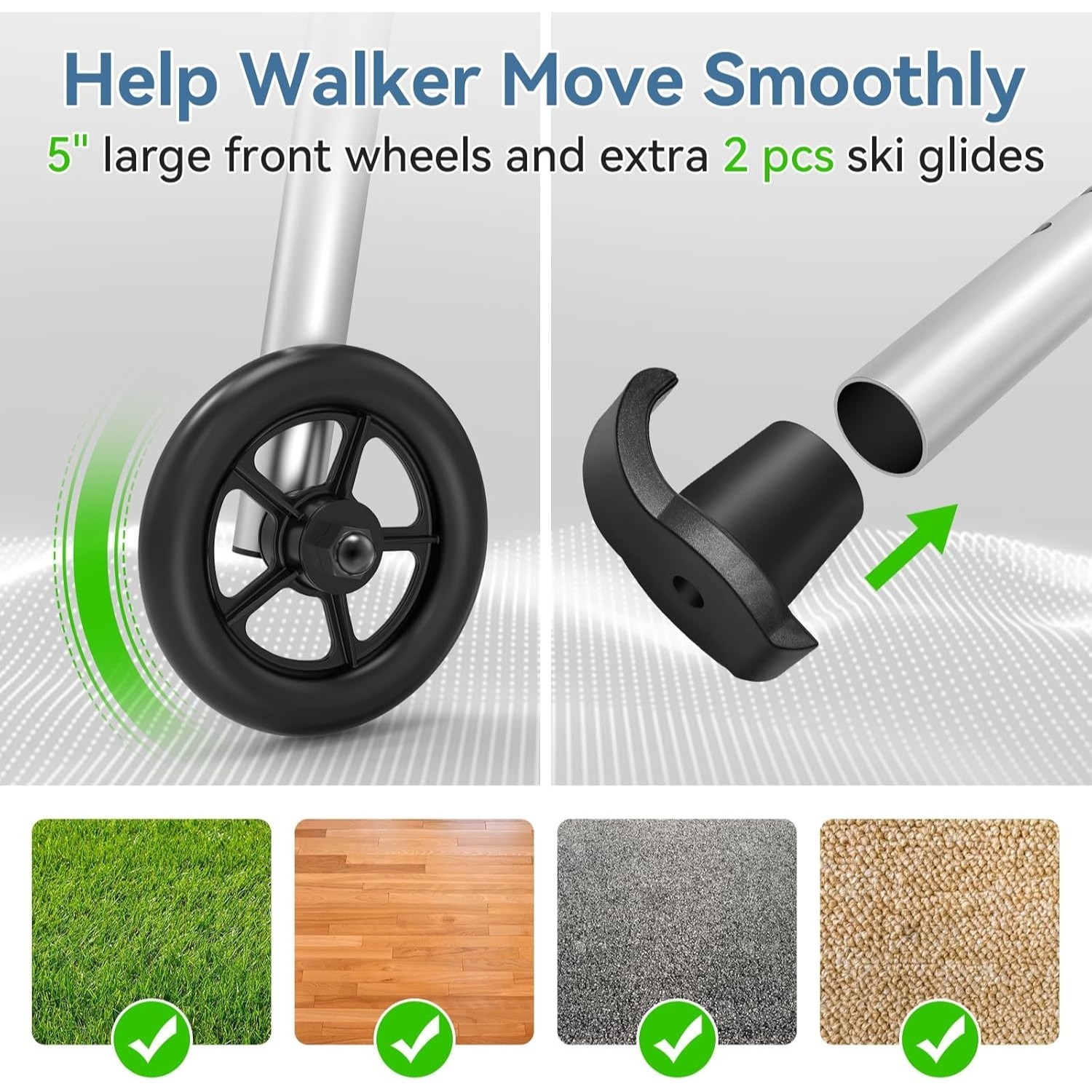 Folding Walker with 2 Precut Tennis Balls Supports Up to 350 Pounds,