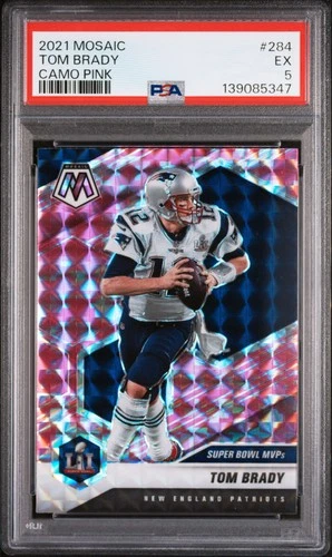 2021 PANINI MOSAIC CAMO PINK #284 TOM BRADY PSA 5