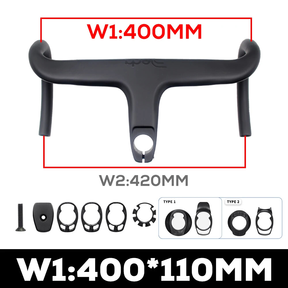 Full Carbon Fiber Road Bike Integrated  Drop Bar with Spacers Stem -10&deg; 28.6mm