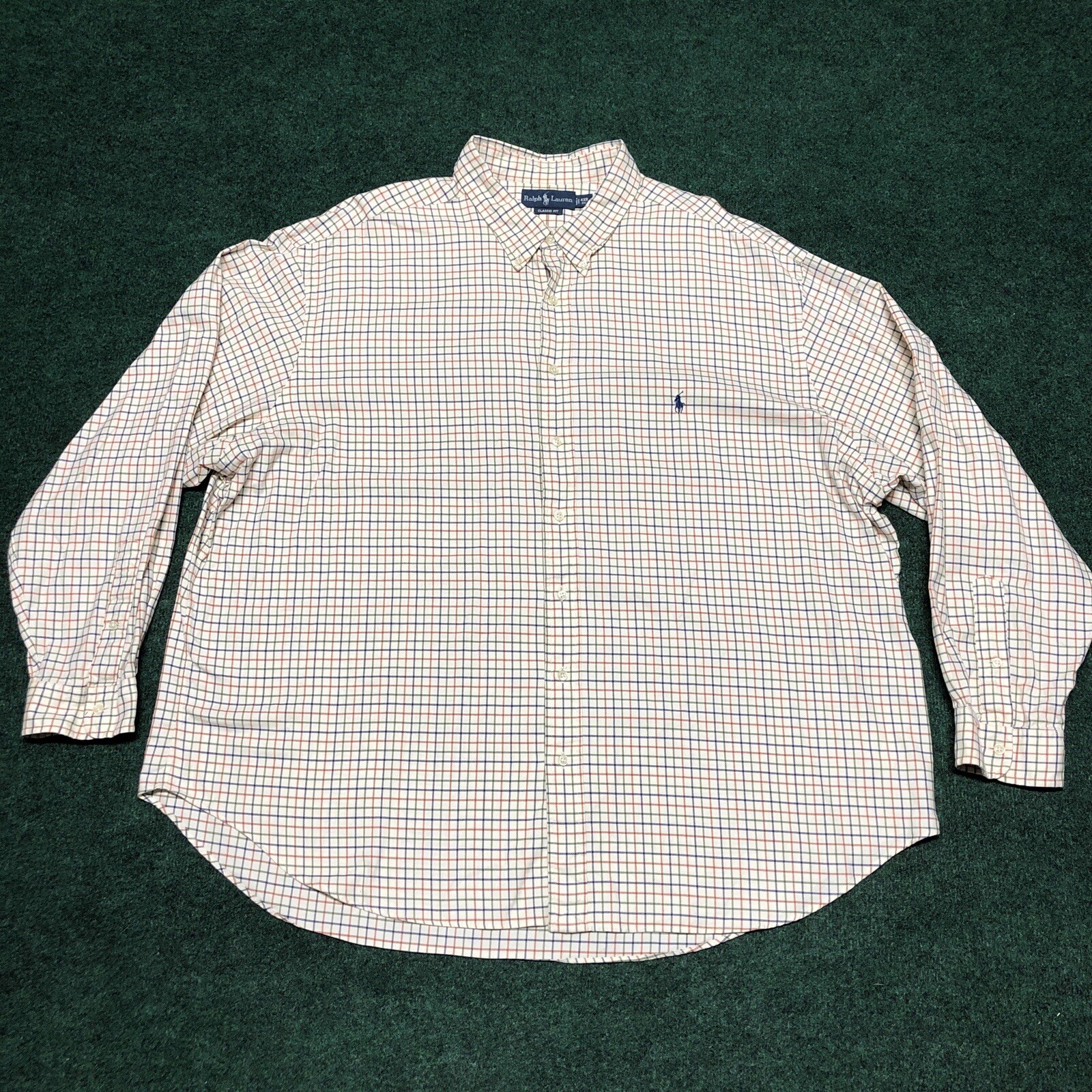 Ralph Lauren Men’s Classic Fit Long Sleeve Plaid Button Down Shirt Size 4XB Big