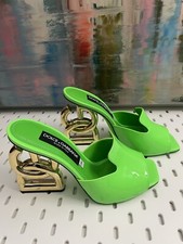 Dolce & Gabbana DG Logo Heels Slip On Sandals Size 8.5