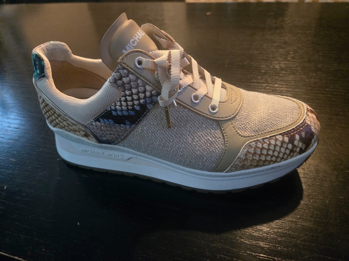 Michael Kors Allie Trainers Snakeskin Print Women's Sneakers US