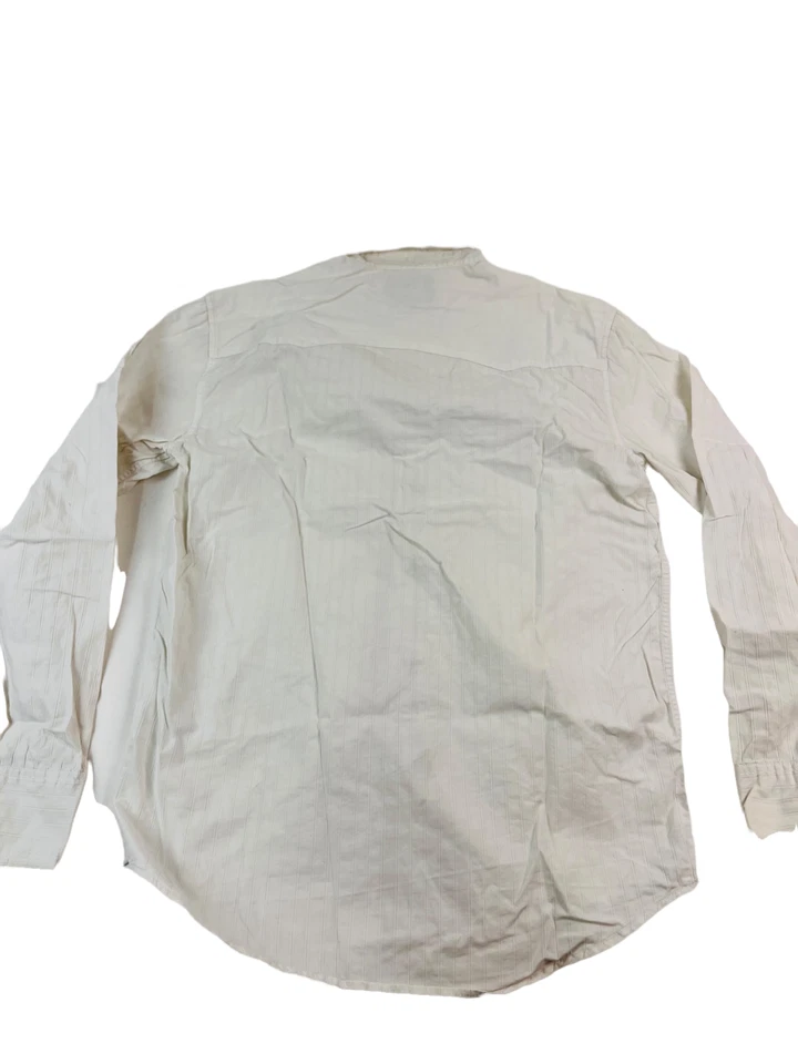 Aeropostale 修身男式西部按扣衬衫 - 白色,小号 — 第 3/4 张图片