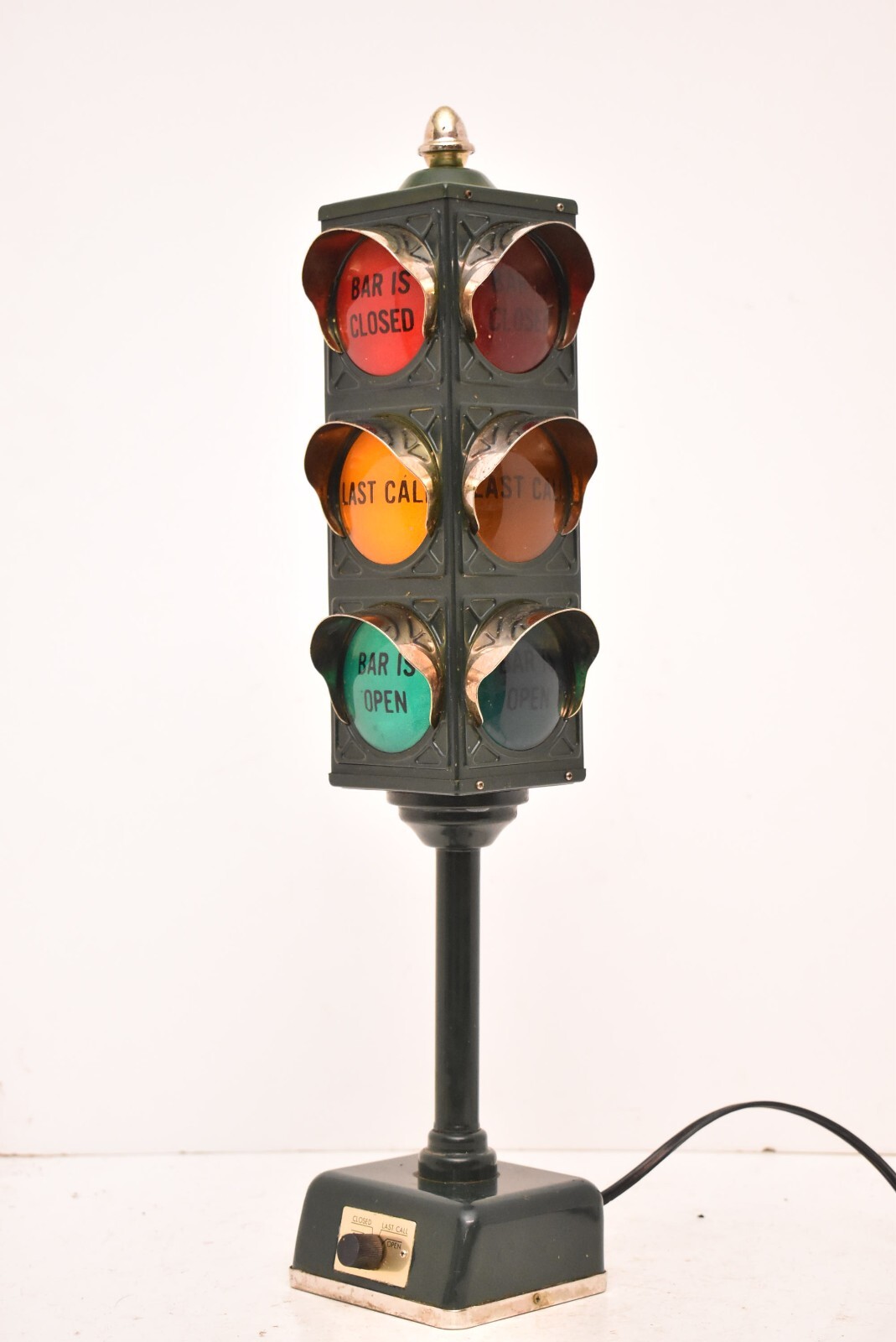 VTG 1960s B&B Bar Lamp Stop Light Traffic Signal OPEN CLOSED LAST CALL MAN CAVE@