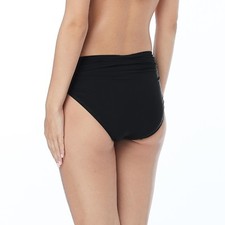   NWT 54 CARMEN MARC VALVO BLACK SHIRRED WAIST FULL COVERAGE BOTTOM SMALL   