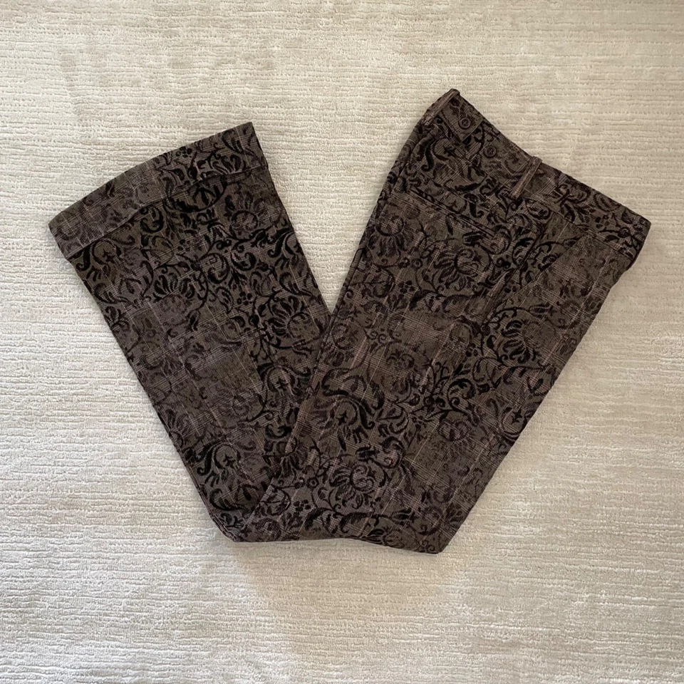 Pantalones de vestir Etcetera flocados jacquard para mujer con puños corte bota talla 0 Foto 3 de 4