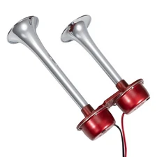 FARBIN 12V Car Horn Electric Truck Horn Super Loud Dual Horn Chrome for Semi