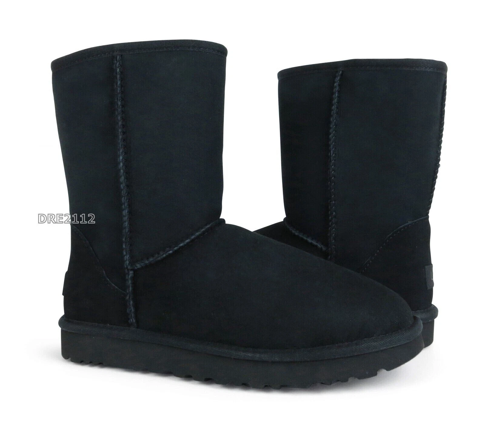 Stivali UGG Classic Short II neri in pelliccia scamosciata da donna taglia 6 nuovi con scatola 