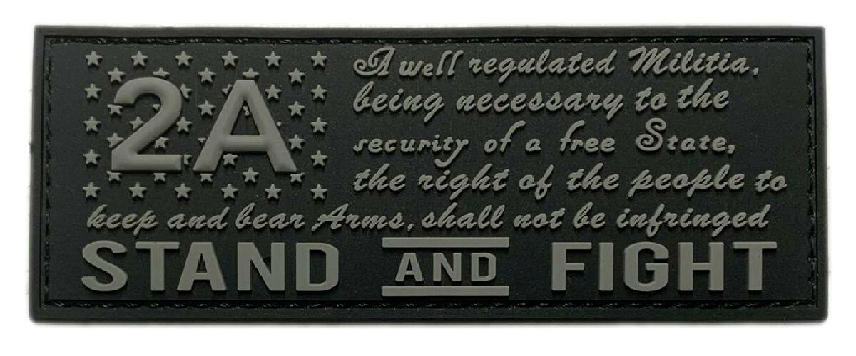 STAND AND FIGHT 2A 2nd Amendment Patch [4.0 X 1.5 - PVC Rubber -SF4] | eBay