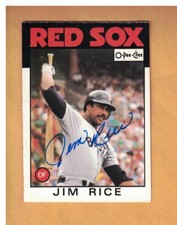 Jim Rice AUTOGRAPHED 1986 O-PEE-CHEE BASEBALL CARD SIGNED BOSTON RED SOX