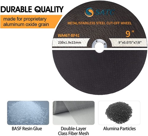 Discos de corte de 10x 9x,075""x7/8"" con rueda cortada metal acero inoxidable - Imagen 3 de 9