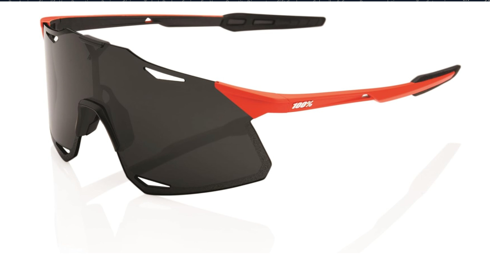 Gafas de sol 100 % Hypercraft Performance mate Oxyfire - lentes de humo) negras-rojas