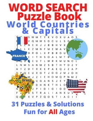 Kathy Heshelow Word Search Puzzle Book, World Countries & Capitals (Paperback)
