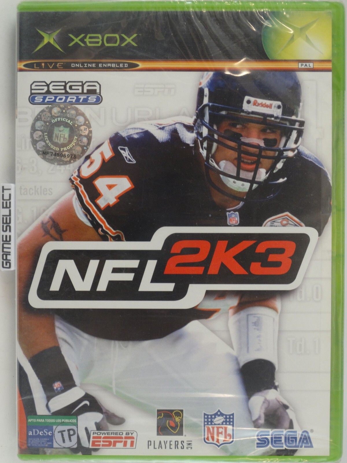 NFL 2K3 2003 MICROSOFT XBOX CLASSIC e 360 PAL ESP ITA ITALIANO NUOVO SIGILLATO