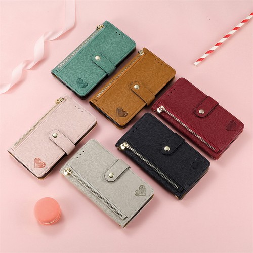 for iPhone 16 15 14 13 12 11 Pro XS Max SE 8 7 Zip Flip Leather Case Stand Cover - Picture 9 of 18