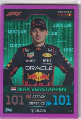 Topps Turbo Attax 2023 Formel 1 Nr. 348 Max Verstappen 100 Club Pink Parallel