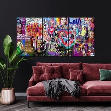 Banksy Graffiti Wandkunst Moderne Street Art Acrylglas, Leinwand Kunst Druck