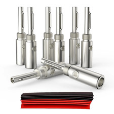 8pcs Silver plated speaker cable Banana plug hifi Silver Banana Connector