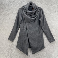Lucy Jacket Women Extra Small Xs Grey Take A Pause Draped Asymmetric Zip Up