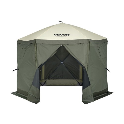 VEVOR Pop Up Gazebo Tent Pop-Up Screen Tent 6 Sided Canopy Sun Shelter Green - Picture 10 of 12