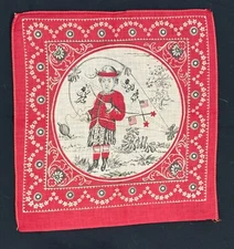 Antique Children Flags and Kite Handkerchief
