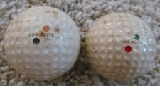 2 DIFFERENT VINTAGE SPALDING KRO-FLITE DIMPLE DOUBLE DOT GOLF BALLS