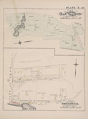 SPRING NEW MOUNT IDA CEMETERY ATLAS MAP 1881 TROY RENSSELAER COUNTY NY ELMWOOD