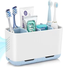 Electric Toothbrush Holder for Bathroom Organizer Countertop, Detachable Anti-Sl