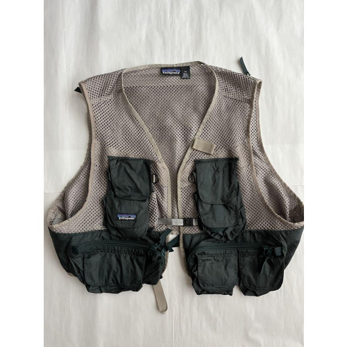 Rare] Patagonia Shorty Fishing Vest 90s Size:XL Green, Gray