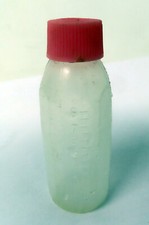 Vintage plastic HONG KONG Baby Doll Bottle Pink Top No nipple