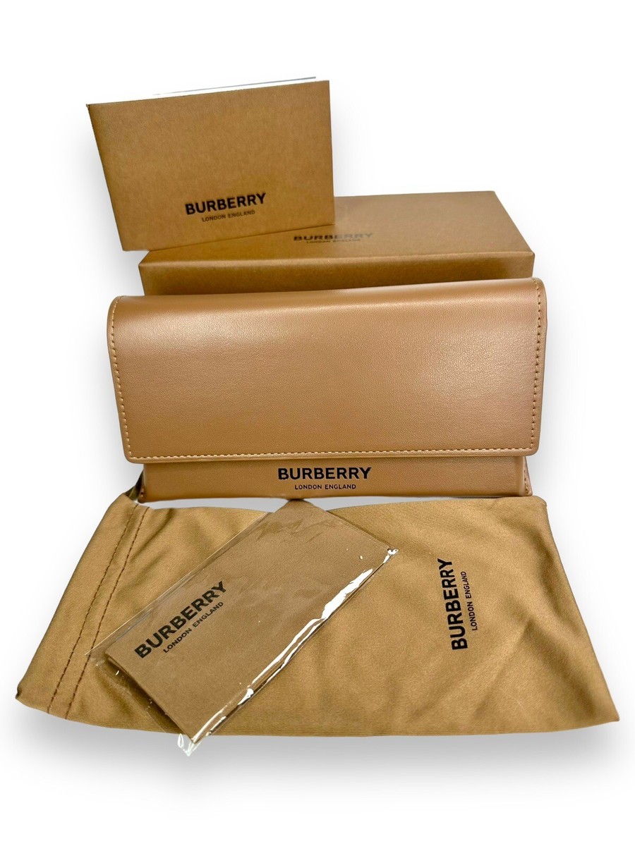 Authentic Burberry Camel Brown Soft Leather Sunglasses Case Dust