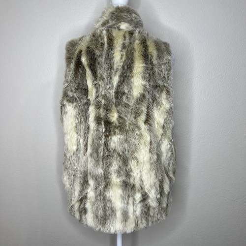 BCBGeneration Tan Combo Boho Festival Sleeveless Faux Fur Vest XXS - Picture 6 of 11