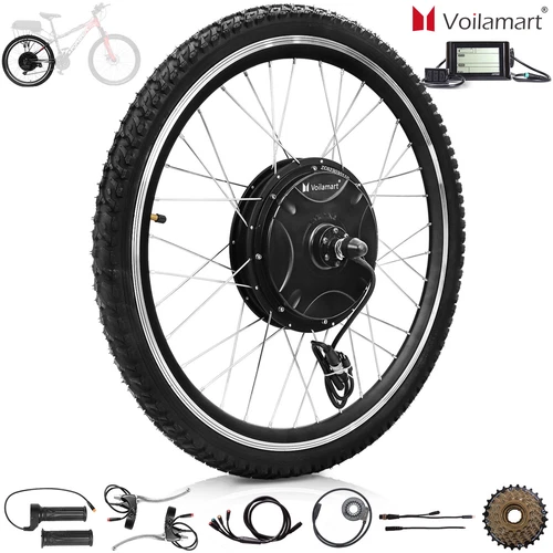 Voilamart Waterproof 26" Ebike Rear Wheel LCD Electric Bike Motor Conversion Kit