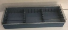 Vintage Light Blue W Clear Top 15 Slot Cassette Tape Storage Case RARE-SHIP24HRS