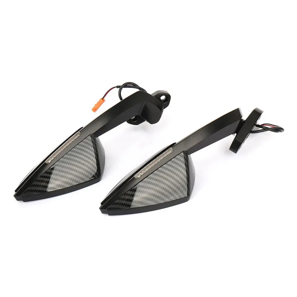 For Kawasaki NINJA 650 400 ZX-6R ZX10R Rearview Mirrors With Turn Signals LED - Image 2 of 4