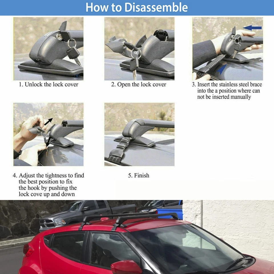 Багажник на крышу автомобиля для Dodge Ram1500 2500 3500 43,3 дюйма поперечная штанга грузовой алюминиевый - Изображение 3 из 4