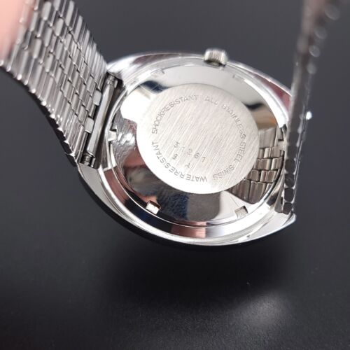 Vintage Croton Burgundy Aquamatic Date Day Stainless Steel Swiss Watch READ - Picture 12 of 13