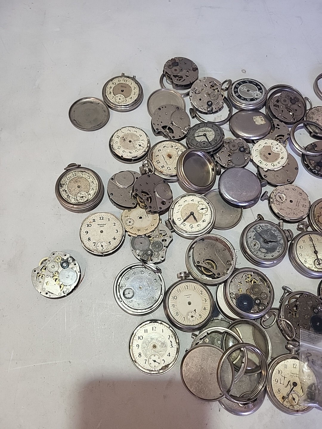 39+ Vintage Pocket Watches / Parts/ As Is Westclox & More. Lot Of 39