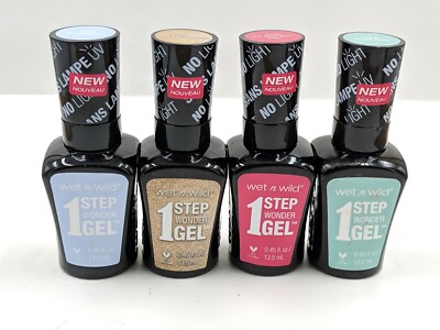 Wet n Wild 1 Step Wonder Gel Nail Polish #702, #718, #723, #731 QTY:4