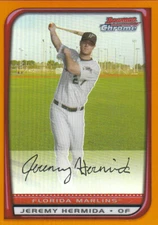 2008 Bowman Chrome Baseball "Orange and Red Refractors" Main Set Parallel Cards