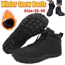 Men Women Waterproof Winter Boots Snow Barefoot Casual Outdoor Warm Work Shoes