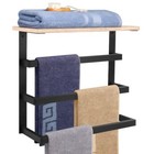 NearMoon Hanging Towel Rack for Bathroom, Thicken Metal 16 Inch, Matte Black